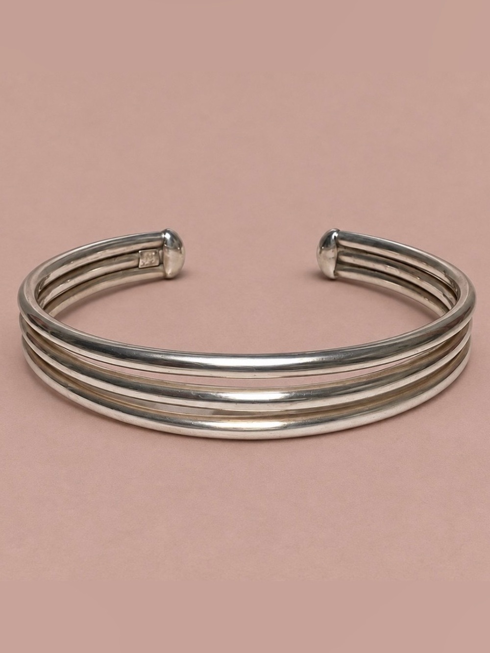 Vintage Mexico Sterling Silver 925 Three Strand Sterling Silver Cuff Bracelet